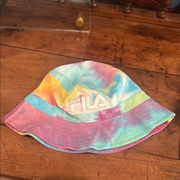 NWOT Fila Vibrant Blue and Pink Tie-Dye Hat - Picture 3 of 11